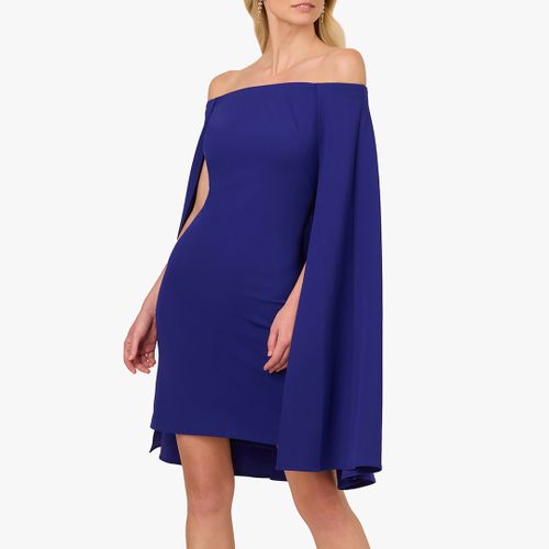 Dark Off Shoulder Cape Dress - Size 8 - Adrianna Papell - Modalova