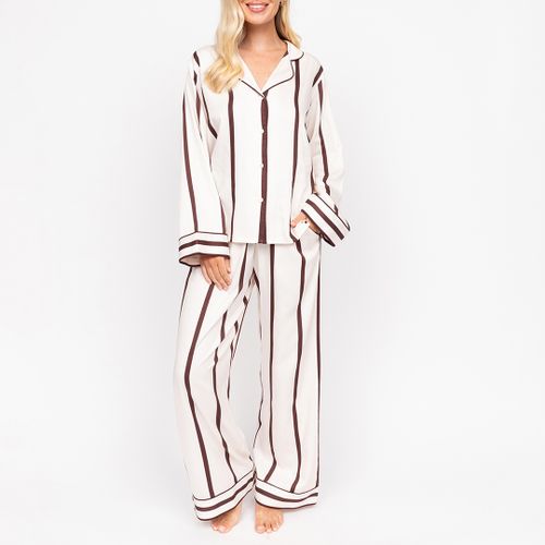 Battersea Printed Stripe Long Sleeve Wide Leg Pyjama Set - Size 20 - Fable & Eve - Modalova