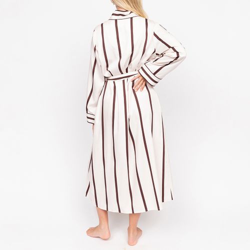 Battersea Printed Stripe Long Sleeve/Long Length Dressing Gown - Size 14 - Fable & Eve - Modalova