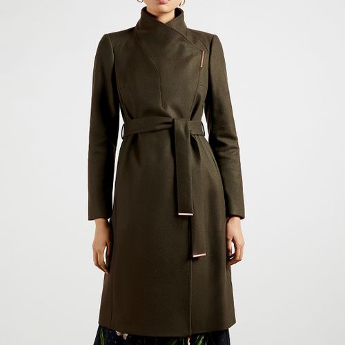 Dark Wool Wrap Belted Midi Coat - Size 8 - Ted Baker - Modalova
