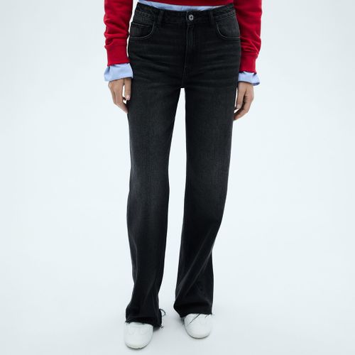 High Waisted Wide Leg Jeans - Size 18 - Mango - Modalova