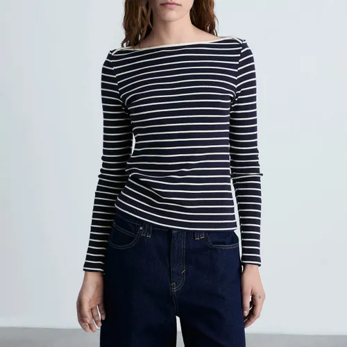 Cotton Stripe Top - Size S - Mango - Modalova