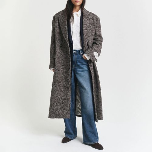 Dark Herringbone Wool Blend Overcoat - Size L - Gant - Modalova