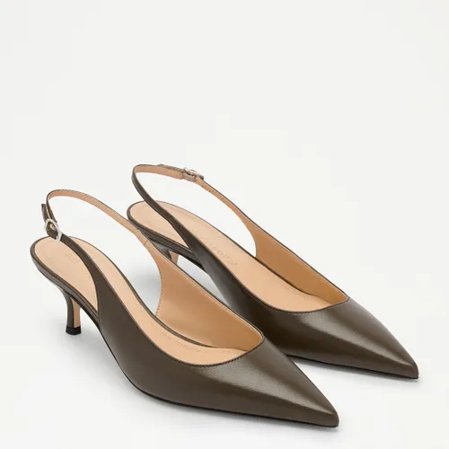 Women'sGreen Hillcliffe Slingback Mid Heeled Shoe - Size 6 - Russell & Bromley - Modalova