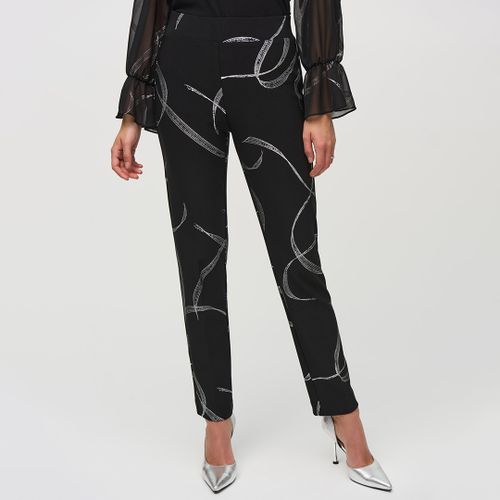 Black Printed Cigarette Trousers - Joseph Ribkoff - Modalova