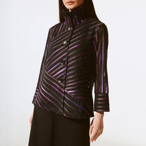 Black/Indigo Embroidered Blouse - Joseph Ribkoff - Modalova