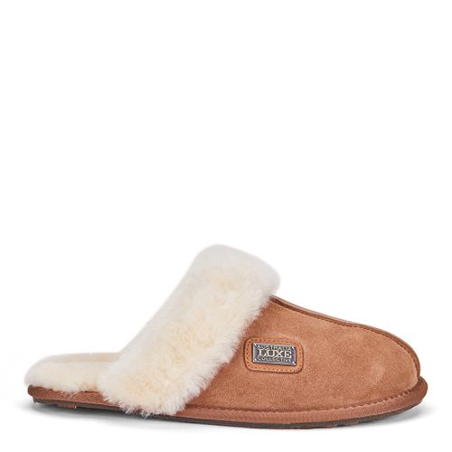 Chestnut Closed Mule Suede Slippers - Australia Luxe Collective - Modalova