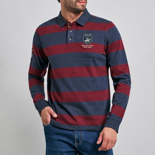 Navy/Red Team Rugby Polo Shirt - Beverly Hills Polo Club - Modalova