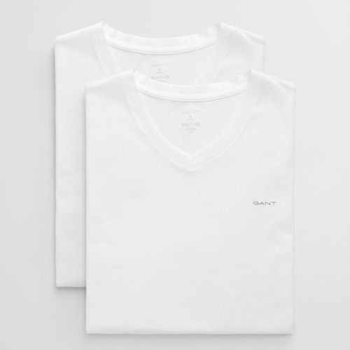 White V-Neck Cotton 2-Pack T-Shirt - Gant - Modalova