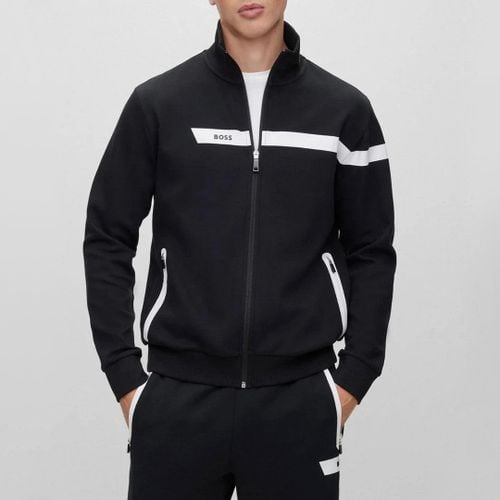 Black Striped Zip Sweatshirt - BOSS - Modalova