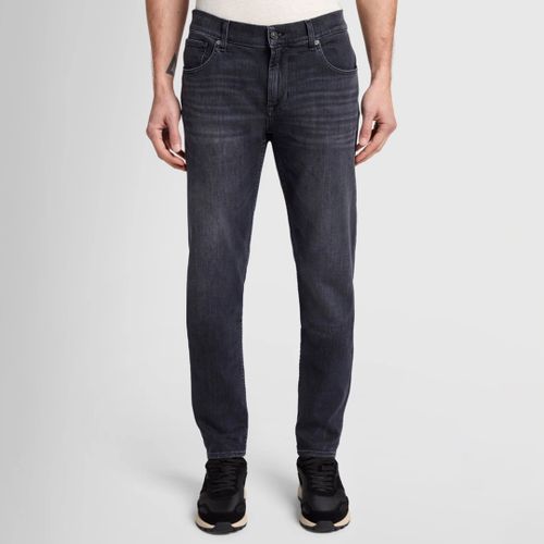 Washed Black Slimmy Tapered Stretch Jeans - 7 For All Mankind - Modalova