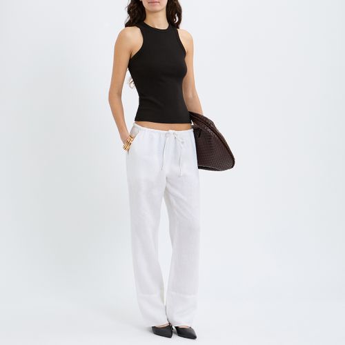 White Linen Tie Waist Trouser - NÂ°Â· Eleven - Modalova