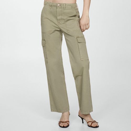 Khaki Cargo Pocket Straight Trouser - Size 34 - Mango - Modalova