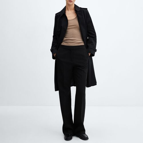 Black Classic Trench Coat With Belt - Mango - Modalova