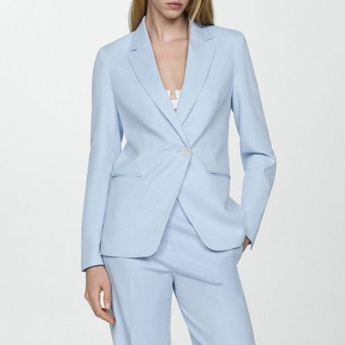 Sky Blue Lyocell Suit Jacket - Mango - Modalova