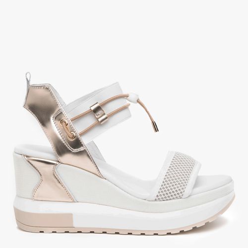 White Multi Leather Wedge Sandals - NeroGiardini - Modalova