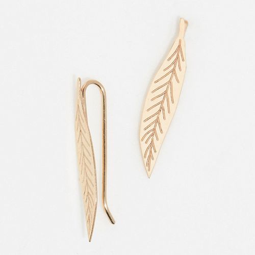 Gold Leaf Earrings - Or Eclat - Modalova