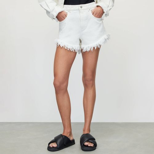 Cream Astrid Frayed Denim Shorts - All Saints - Modalova