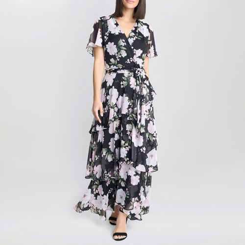 Sally Printed Maxi Tiered Dress With Tie Belt - Gina Bacconi - Modalova