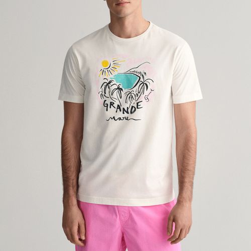 White Summer Printed T-Shirt - Gant - Modalova