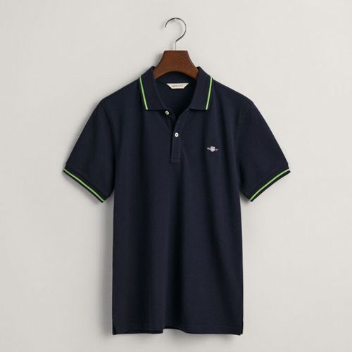 Embroided Shield Pique Cotton Polo Shirt - Gant - Modalova