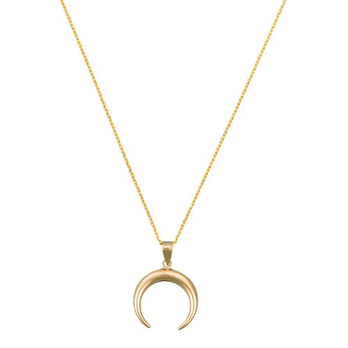 Yellow Half Moon Pendant Necklace - Or Bella - Modalova