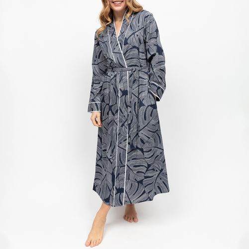Knightsbridge Leaf Print Long Sleeve/Long Length Dressing Gown - Size 14 - Fable & Eve - Modalova