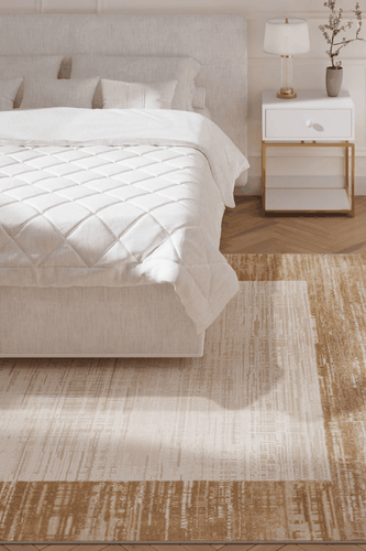 Bordered Minimalist Taupe Modern Area Rug - Size 80cm x 150cm - Kukoon - Modalova