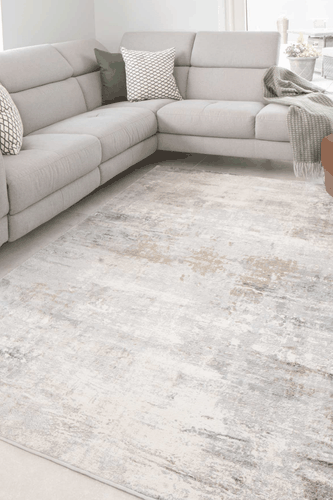Beige Modern Abstract Distressed Soft Area Rug - Size 160cm x 230cm - Kukoon - Modalova