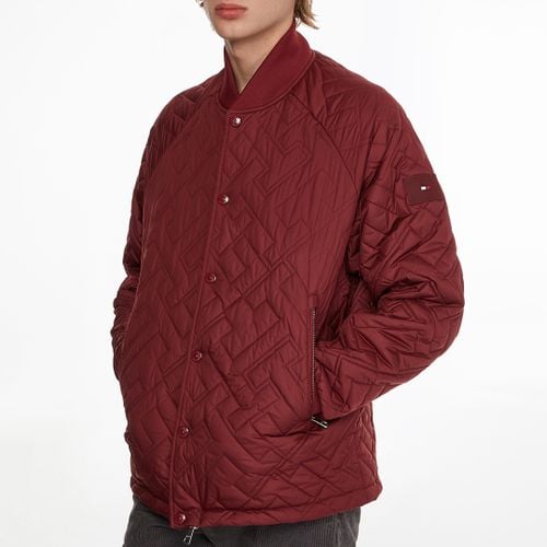 Burgandy Monogram Quilted Bomber Jacket - Tommy Hilfiger - Modalova