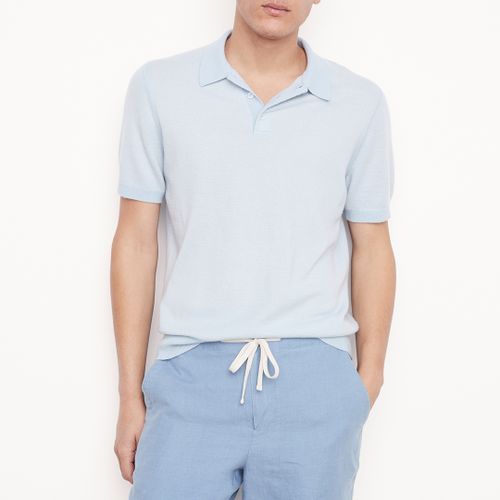 Pale Blue Hemp Polo Shirt - Vince - Modalova