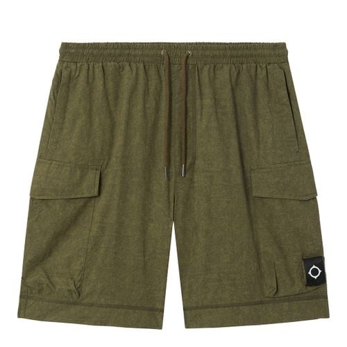 Khaki Cotton Cargo Shorts - Ma Strum - Modalova