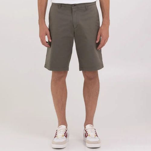 Khaki Cotton Blend Chino Shorts - Replay - Modalova