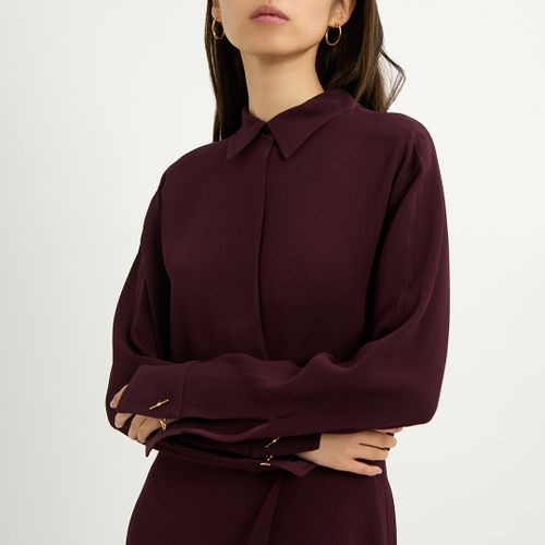 Plum Wrap Front Dress - Victoria Beckham - Modalova