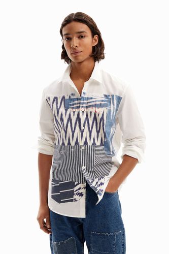 Ikat patchwork shirt - WHITE - L - Desigual - Modalova