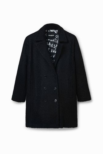 Straight wool coat - BLACK - L - Desigual - Modalova