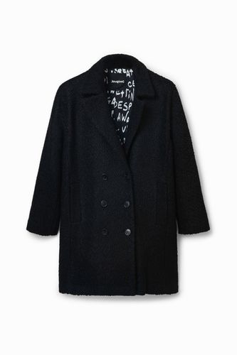 Straight wool coat - BLACK - XXL - Desigual - Modalova
