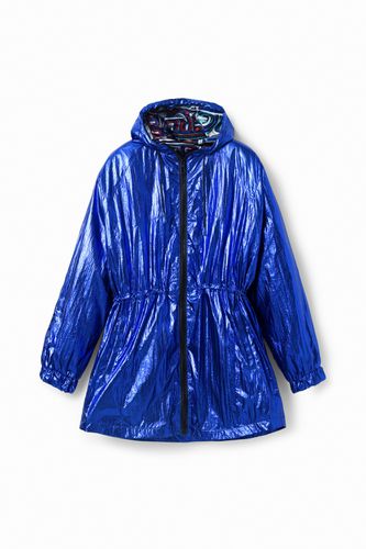 Metallic hooded parka - BLUE - L - Desigual - Modalova
