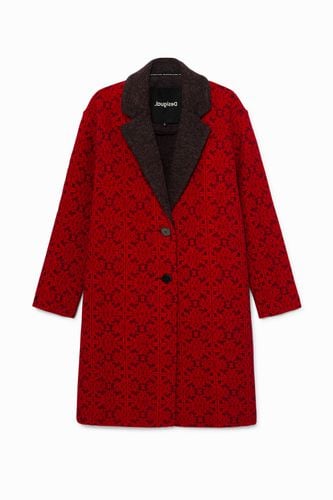 Long tricot coat friezes - RED - S - Desigual - Modalova