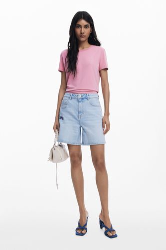 Bermuda en jean fleur - Desigual - Modalova