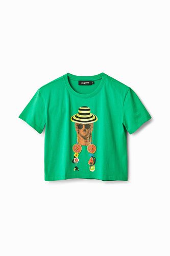 Arty cropped T-shirt - GREEN - XL - Desigual - Modalova
