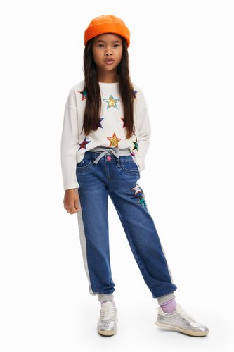 Pantalón jogger canalé estrellas - Desigual - Modalova