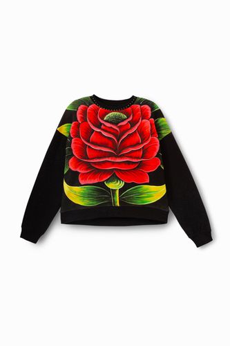 Sweatshirt with flower - RED - S - Desigual - Modalova