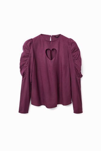 Balloon-sleeve blouse with heart - - XL - Desigual - Modalova