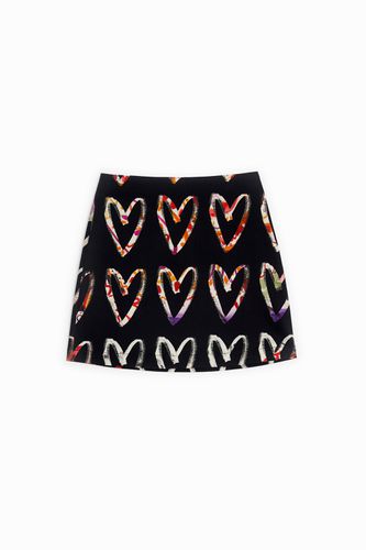 Mini-skirt cotton hearts print - - XS - Desigual - Modalova
