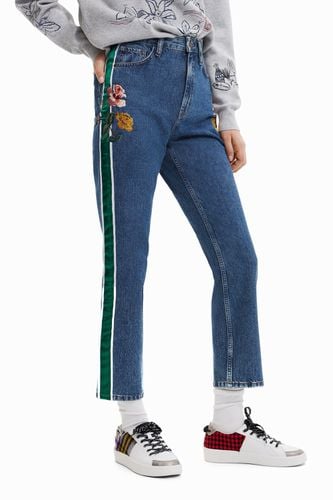 Straight cropped strip jeans - - 40 - Desigual - Modalova