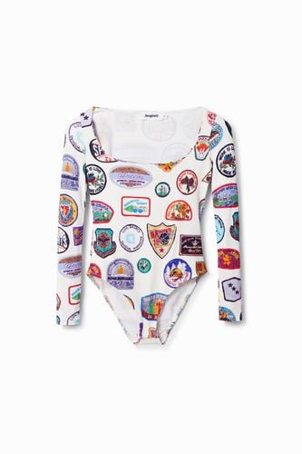 Body with college patch print - L - Desigual - Modalova