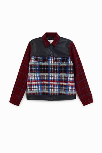 Tartan fur jacket - RED - M - Desigual - Modalova