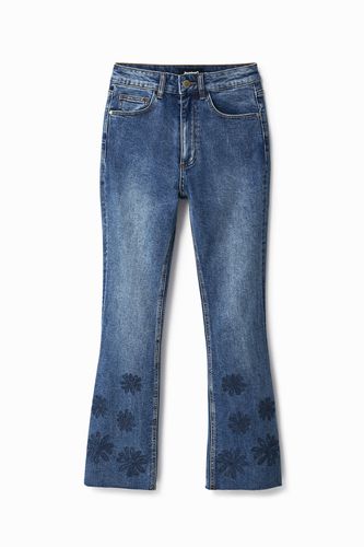 Embroidered cropped flare jeans - - 40 - Desigual - Modalova