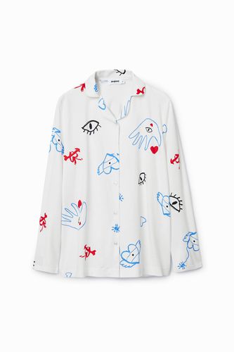 Camisa pijama corazones - WHITE - M - Desigual - Modalova